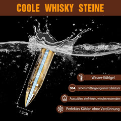 Whisky Steine Set Eiswürfel Edelstahl Kühlsteine Geschenk Vater