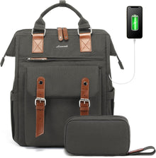 15,6 Zoll LOVEVOOK Schulrucksack Mädchen USB Wasserdicht Grau