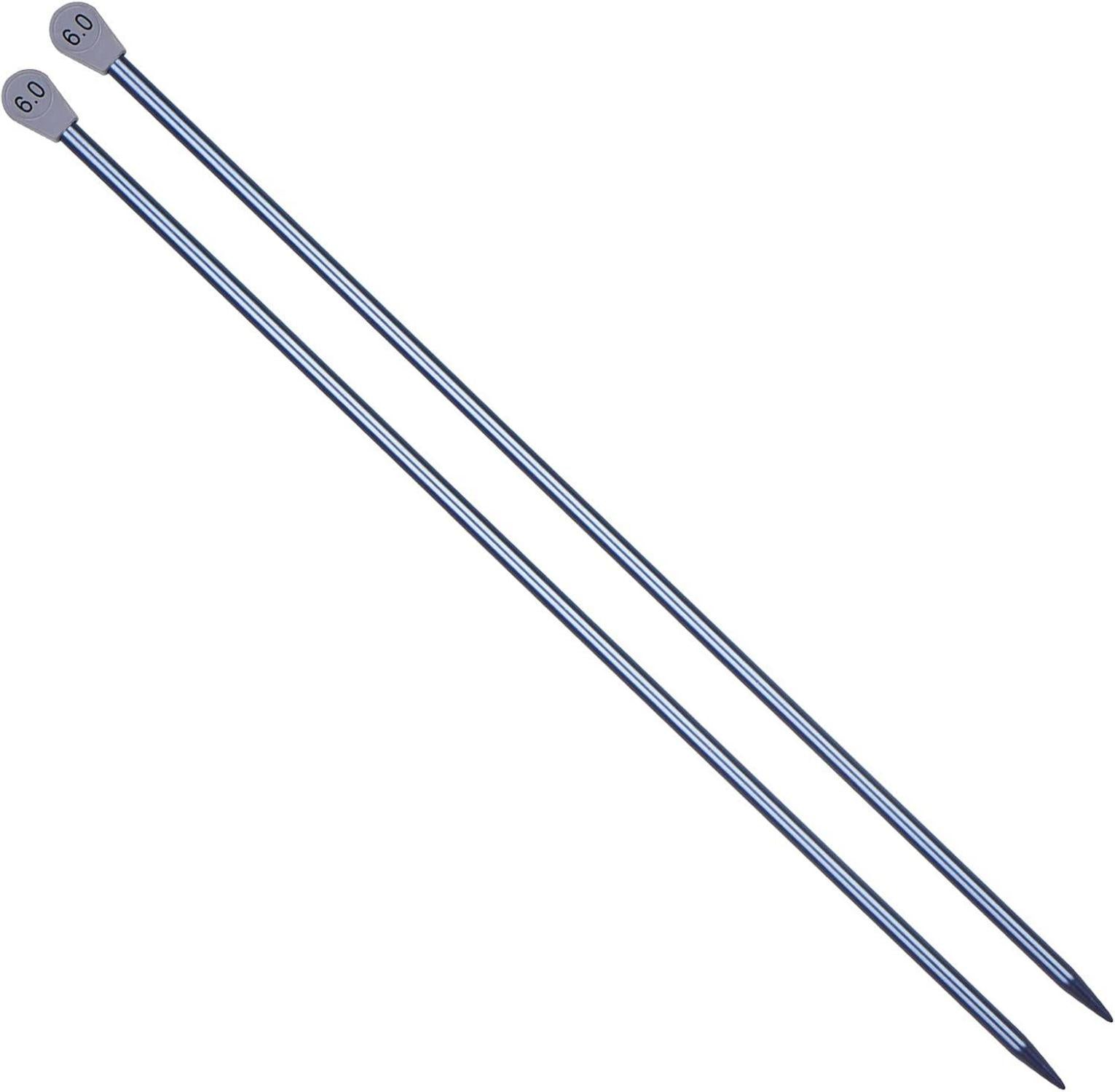 6,0 mm Aluminium Stricknadeln 35cm Anfänger & Profis