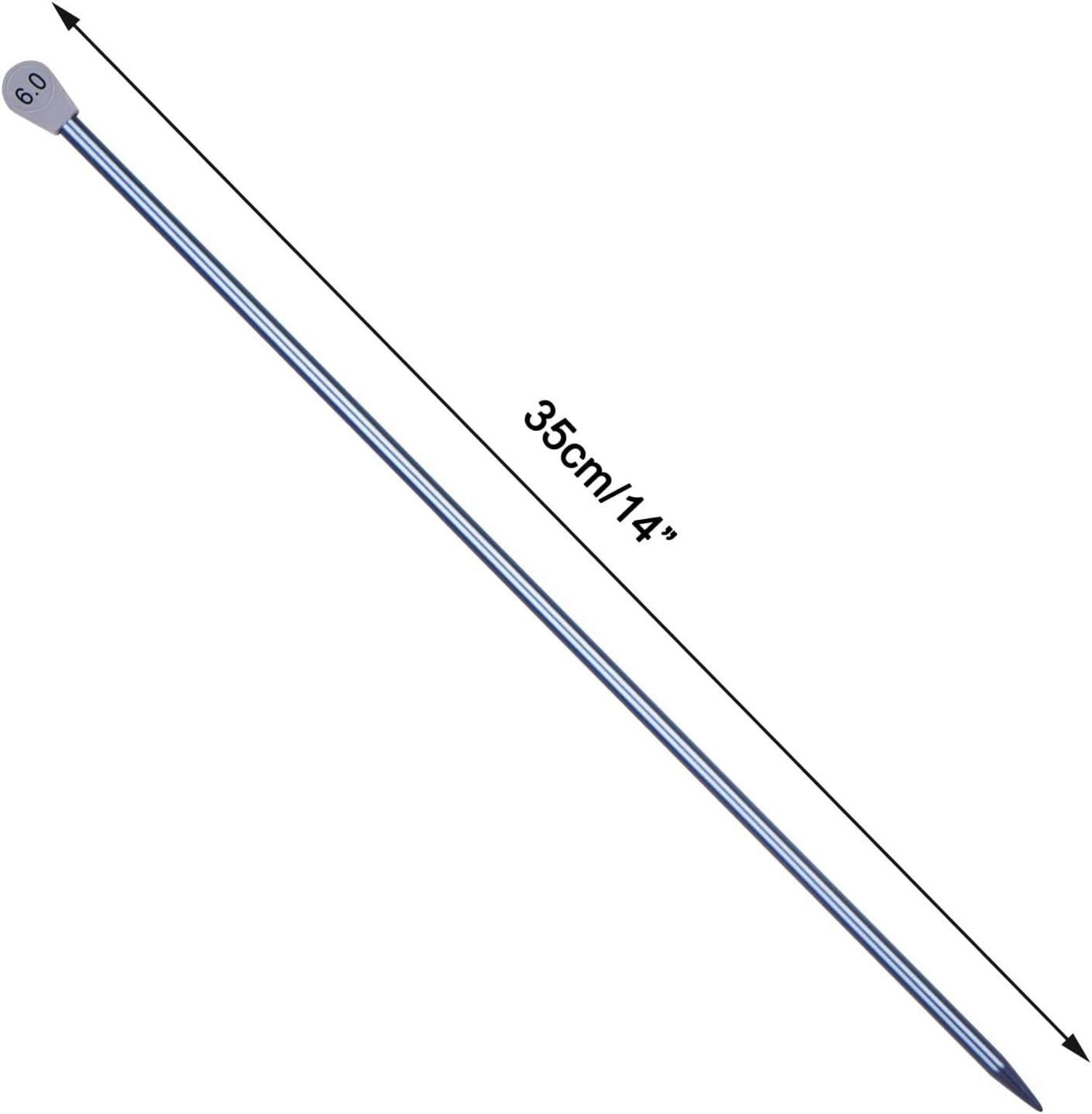 6,0 mm Aluminium Stricknadeln 35cm Anfänger & Profis