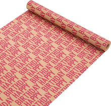 Rotes Happy Birthday Geschenkpapier Set aus Kraftpapier
