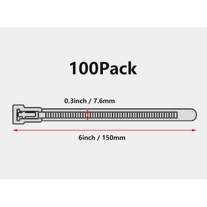 Wiederverschließbare Kabelbinder Gelb 150mm, 100 Stück