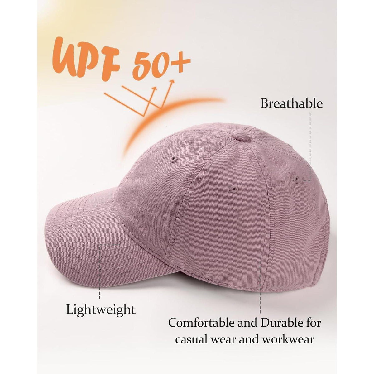 Vintage Damen Baseball Cap Baumwolle Rosa Verstellbar M