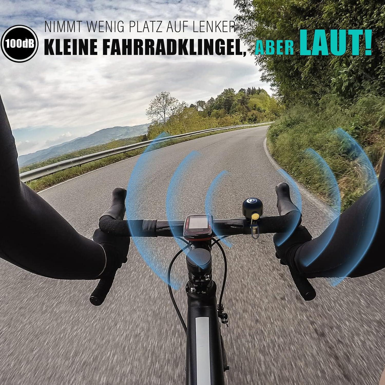 Mini Fahrradglocke Schwarz 100dB für Mountainbike & Rennrad
