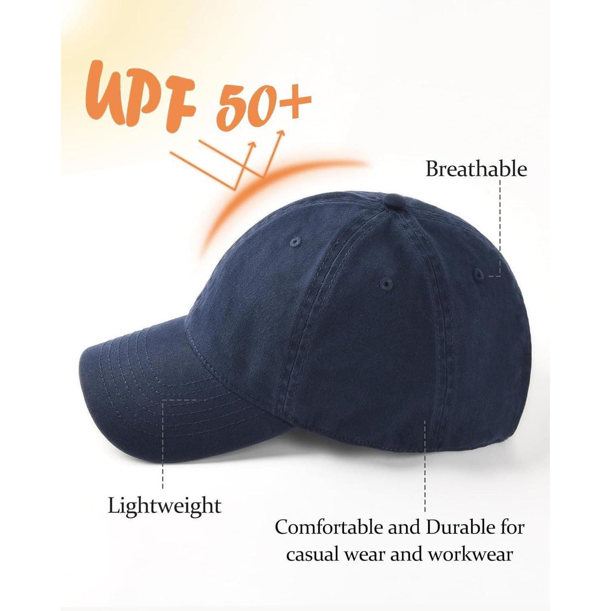 Vintage Damen Baseball Cap Baumwolle Blau – Verstellbare M