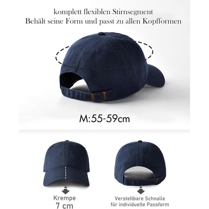 Vintage Damen Baseball Cap Baumwolle Blau – Verstellbare M