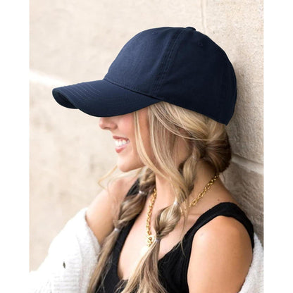 Vintage Damen Baseball Cap Baumwolle Blau – Verstellbare M