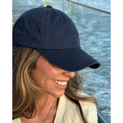 Vintage Damen Baseball Cap Baumwolle Blau – Verstellbare M