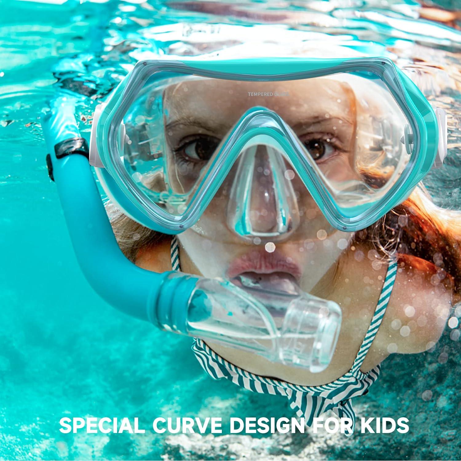 Taucherbrille Kinder Schwimmbrille Schnorchelmaske Jugendliche