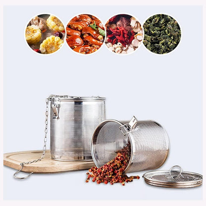 Edelstahl Gewürzfilter Teefilter mit Tragekette und Haken