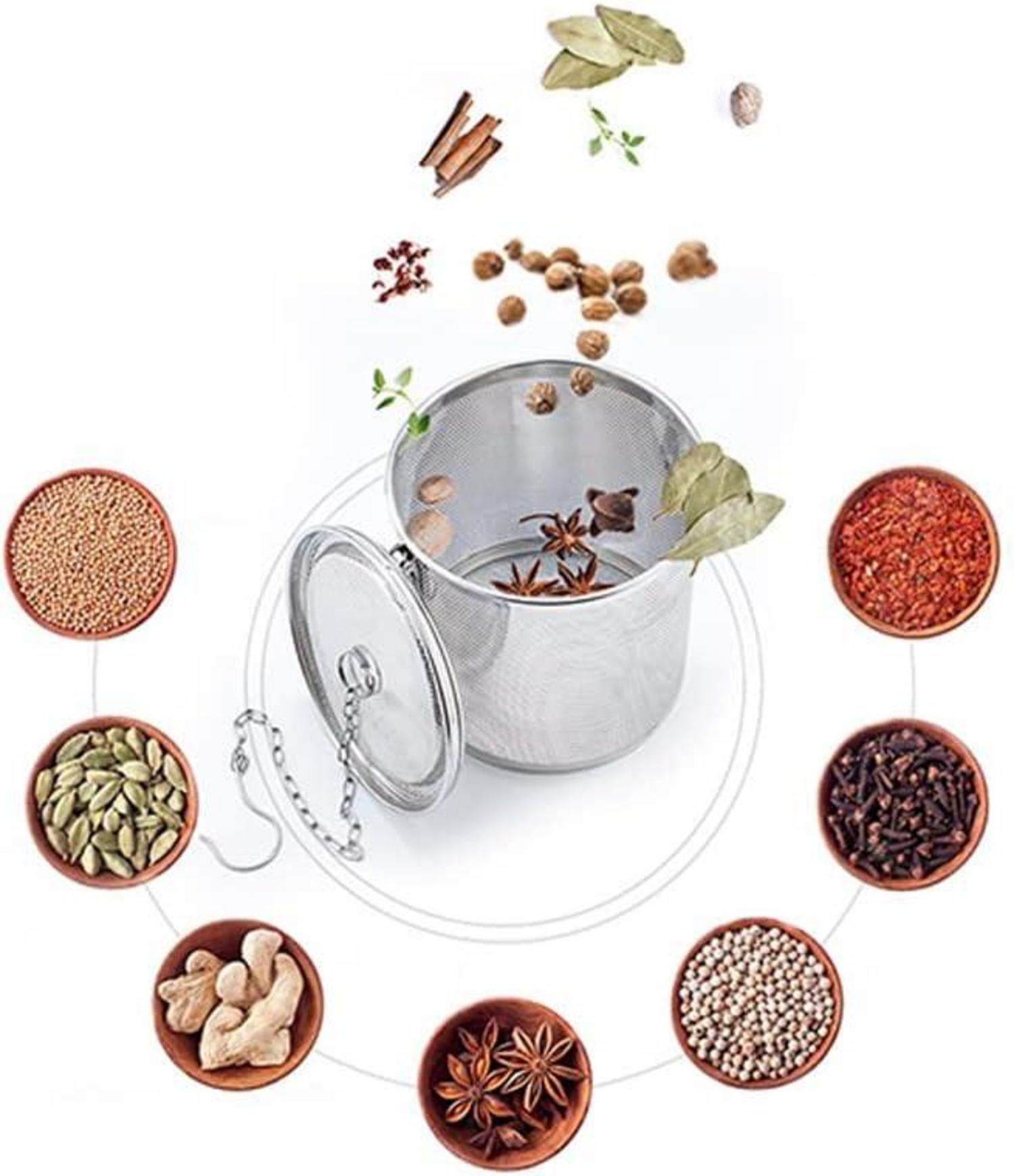 Edelstahl Teefilter 304 Kugelfilter Tassen Teekanne with Tragekette (1 Tea