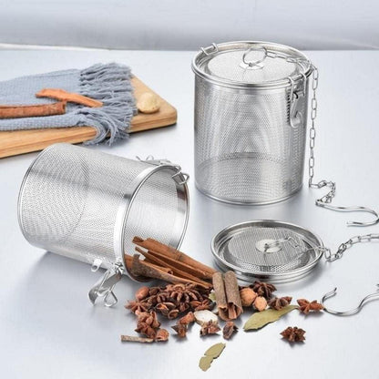 Edelstahl Teefilter-Kugelfilter mit Tragekette und Haken 304