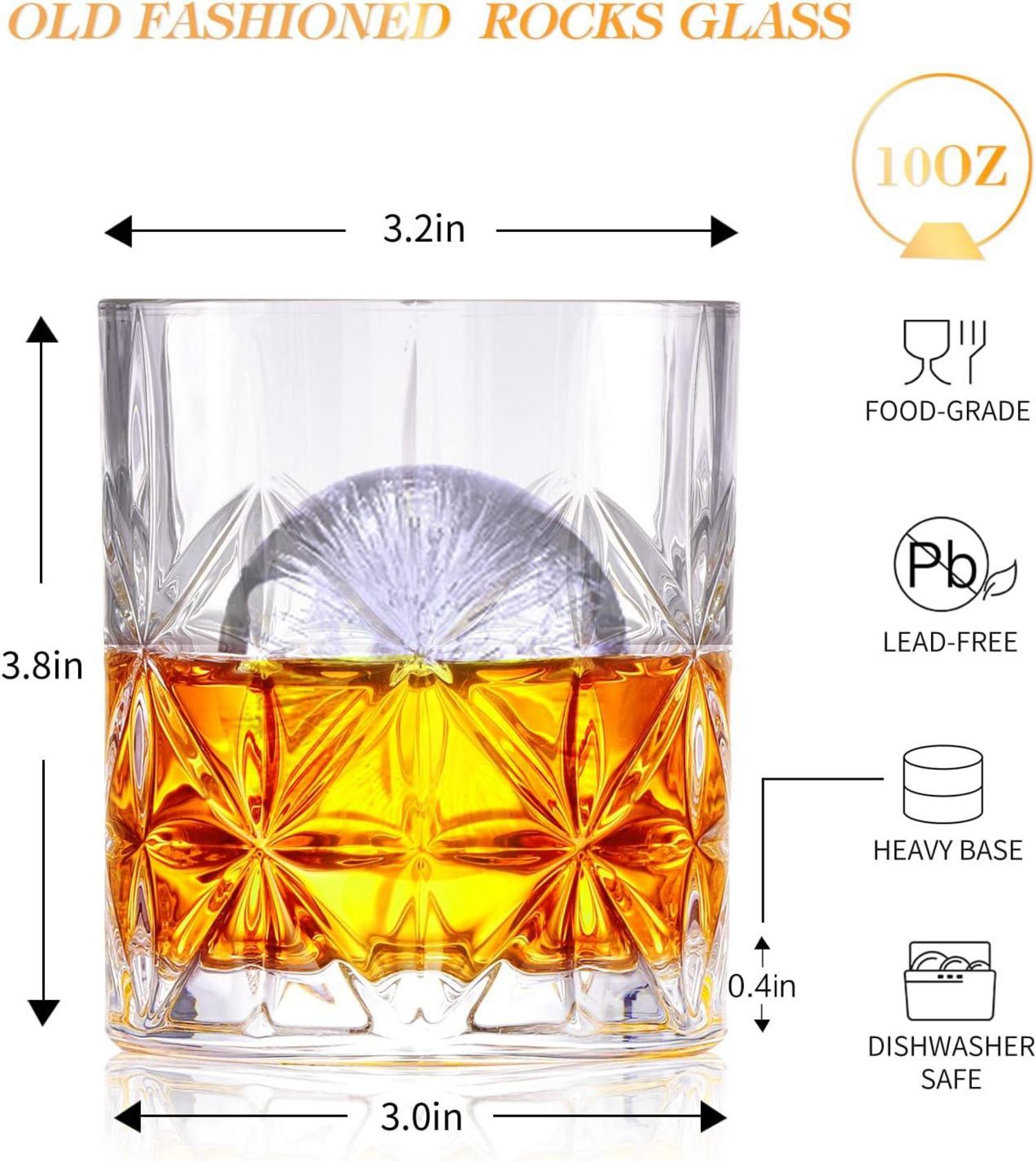 Whiskey Gläser Set | 2er Whiskyglas mit Eiskugelformen