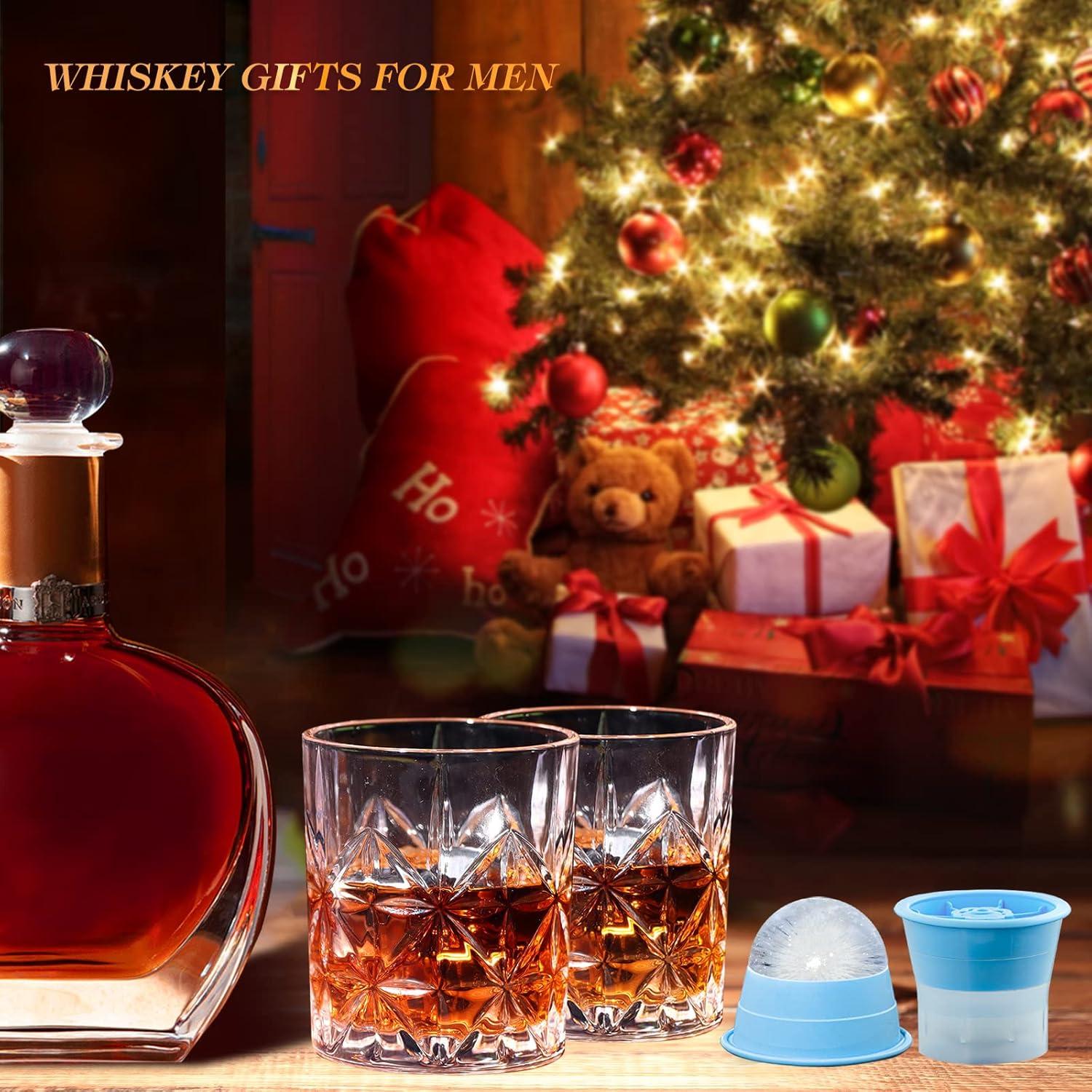 Whiskey Gläser 300ml 2er Set Kristallglas Tumbler mit Eiskugelformen