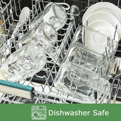 Cocktailgläser mit Henkel und Deckel Glasstrohalme 500ml 4x