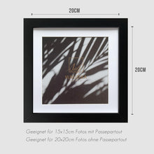 Bilderrahmen 20x20cm Schwarz Holz Fotorahmen MDF Rahmen Set