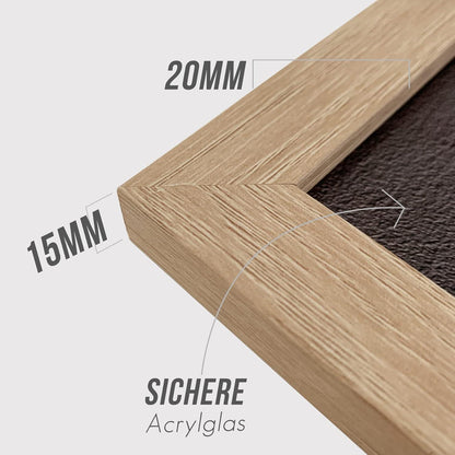 Bilderrahmen 20x20cm Holz Quadratisch Fotorahmen Natur 3er Set Beige