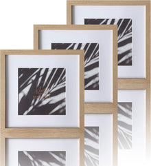 Bilderrahmen Holz Quadratisch Fotorahmen Natur 3er Set