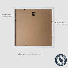 Bilderrahmen 30x30cm Weiß Holz mit Passepartout 3er Set