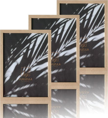Bilderrahmen A3 Holz Fotorahmen Set 3er Natur AcrylglasSchutz