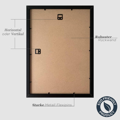 Bilderrahmen A3 Schwarz Holz Fotorahmen 30x42cm Holzrahmen MDF Rahmen