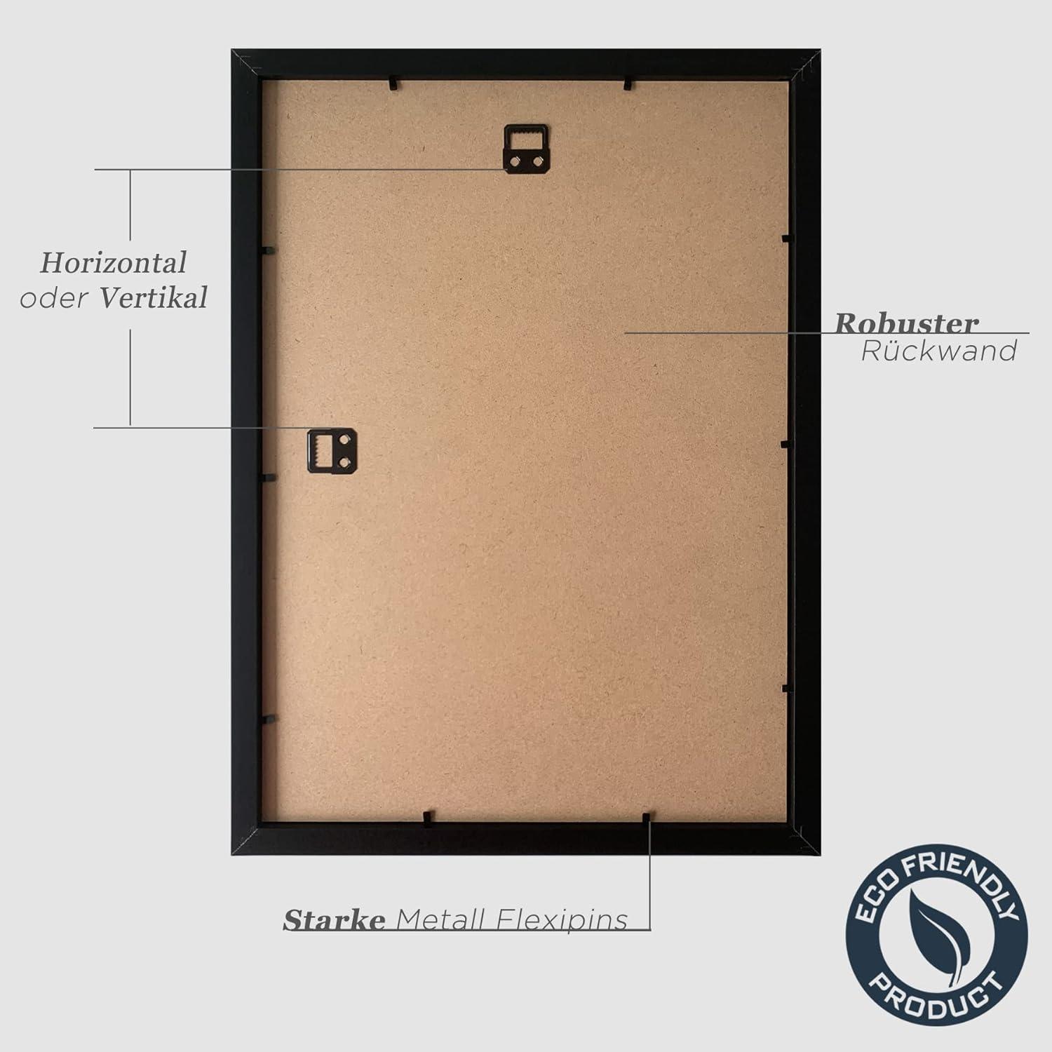Bilderrahmen A3 Schwarz Holz Fotorahmen 30x42cm Holzrahmen MDF Rahmen