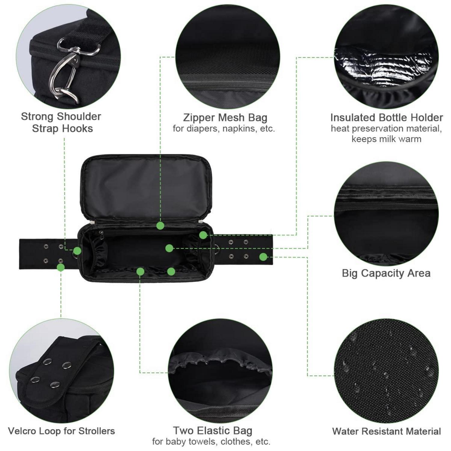 Kinderwagen Organizer mit Isolierten Getränkehaltern, Universal