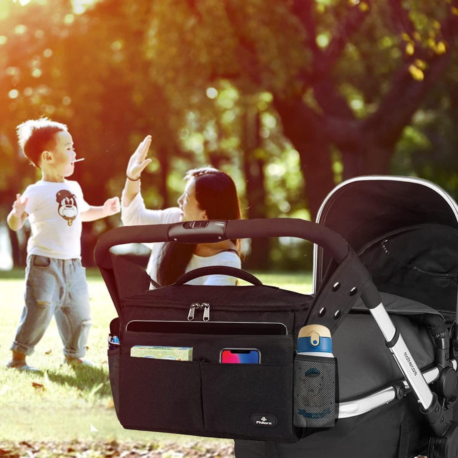 Kinderwagen Organizer mit Isolierten Getränkehaltern, Große