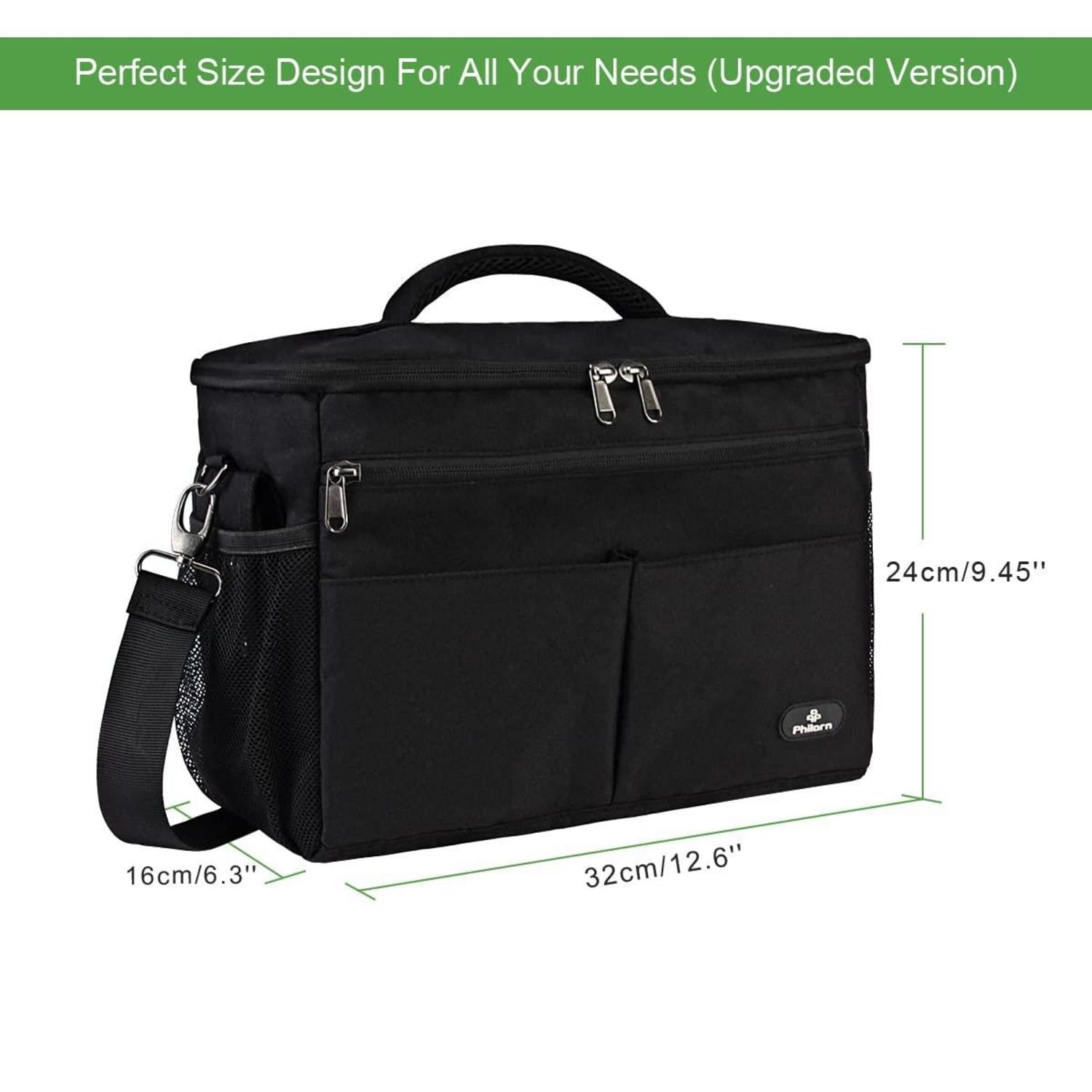 Kinderwagen Organizer Isolierte Getränkehalter Schwarz Wickeltasche