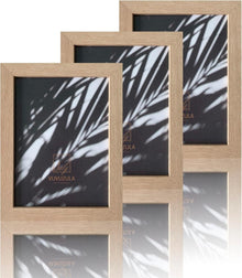 Bilderrahmen Natur Holz Fotorahmen 15x20cm 3er Set Beige