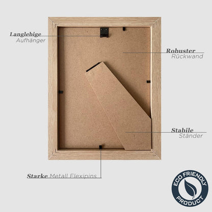 Bilderrahmen Natur Holz Fotorahmen 15x20cm 3er Set Beige