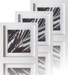 Bilderrahmen 20x20cm Weiß Holz Fotorahmen MDF Rahmen 3er Set