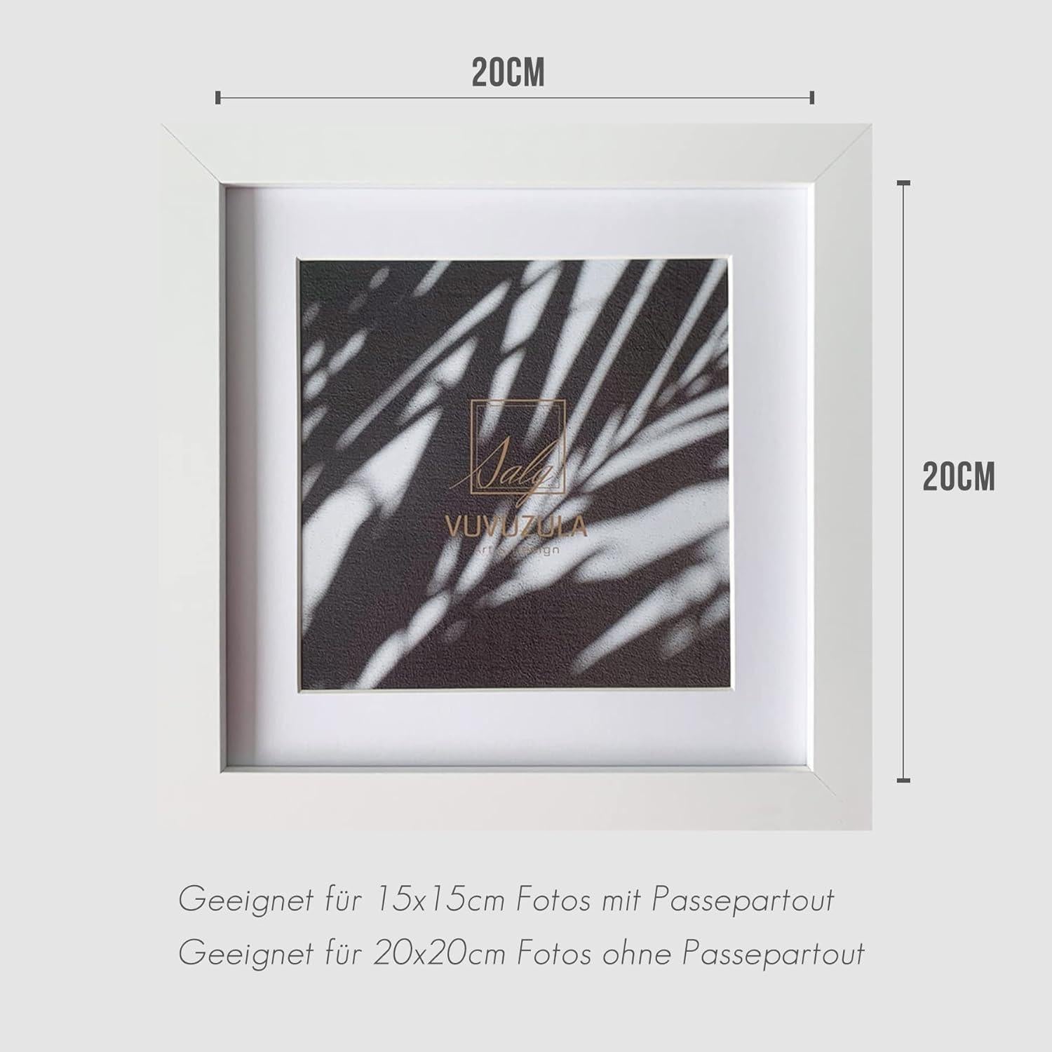 Bilderrahmen 20x20cm Weiß Holz Fotorahmen 3er Set Mit