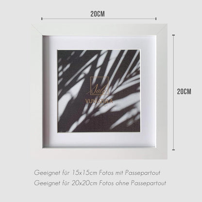 Bilderrahmen 20x20cm Weiß Holz Fotorahmen 3er Set Mit