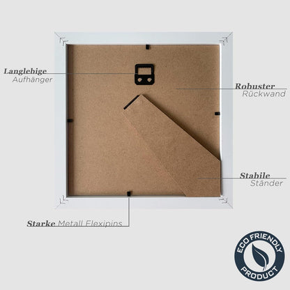Bilderrahmen 20x20cm Weiß Holz Fotorahmen MDF Rahmen 3er Set