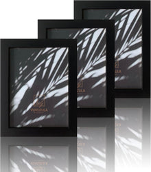 Schwarze Bilderrahmen 15x20cm Holz Fotorahmen Set 3er Schwarz