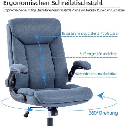 Ergonomischer Bürostuhl Drehbarer Schreibtischstuhl Navy