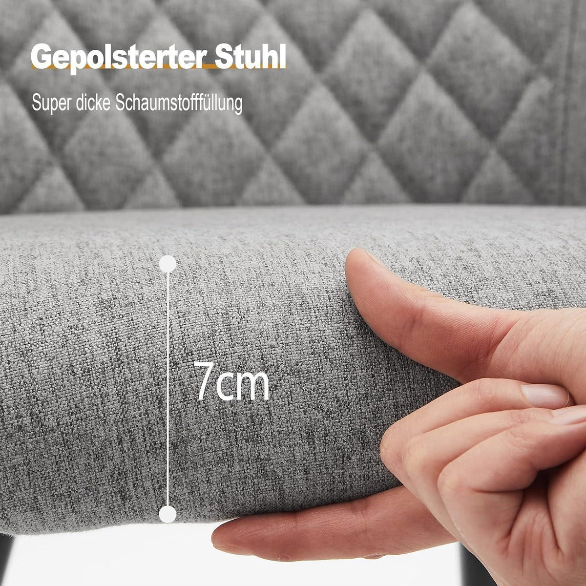 6 Esszimmerstühle Grau, Modern mit Armlehnen & Leinenbezug