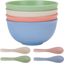 4er-Set Müslischalen und Löffel 26 OZ Kunststoffschale