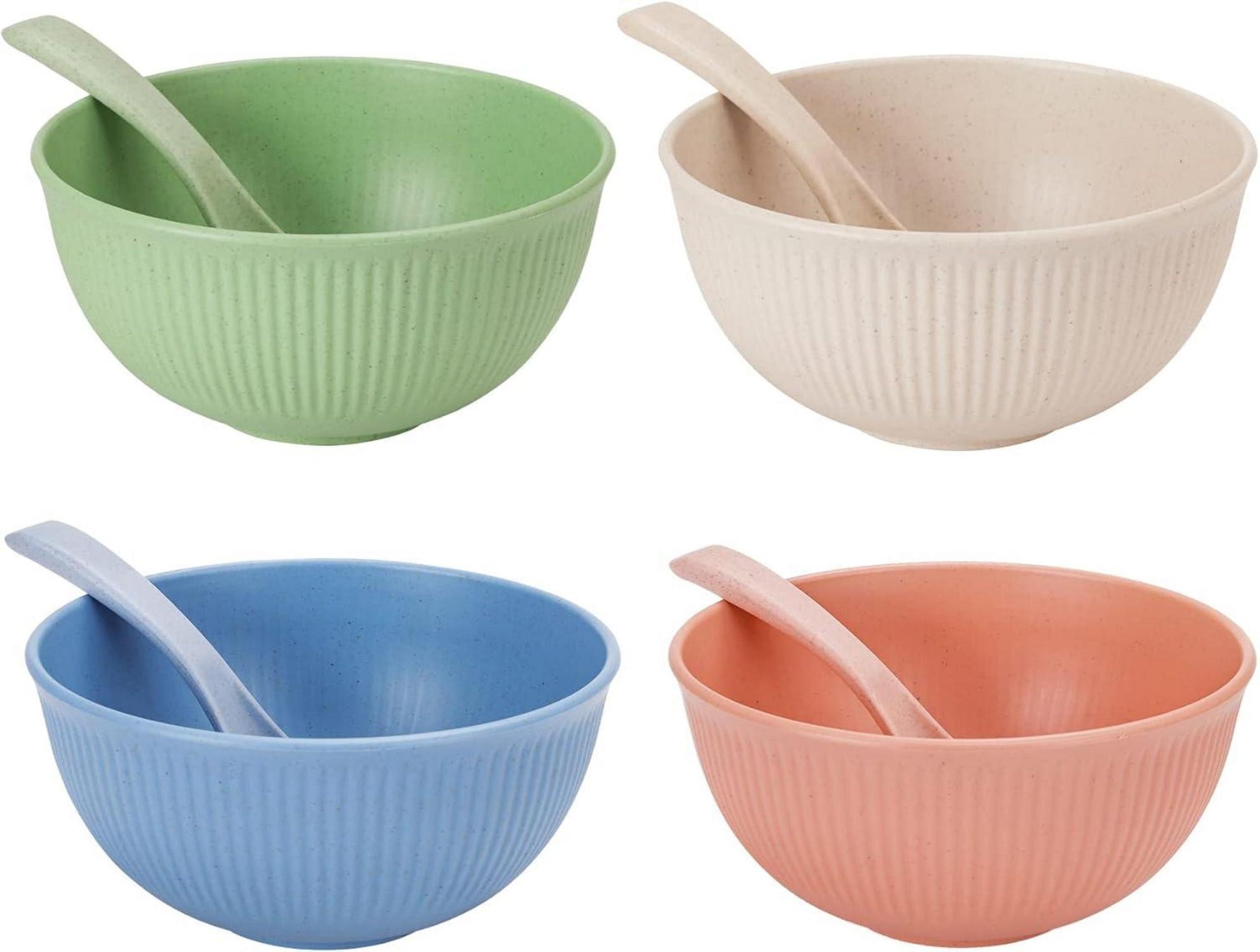 4er Set CSYY Müslischalen & Löffel 26oz Kunststoff Salat
