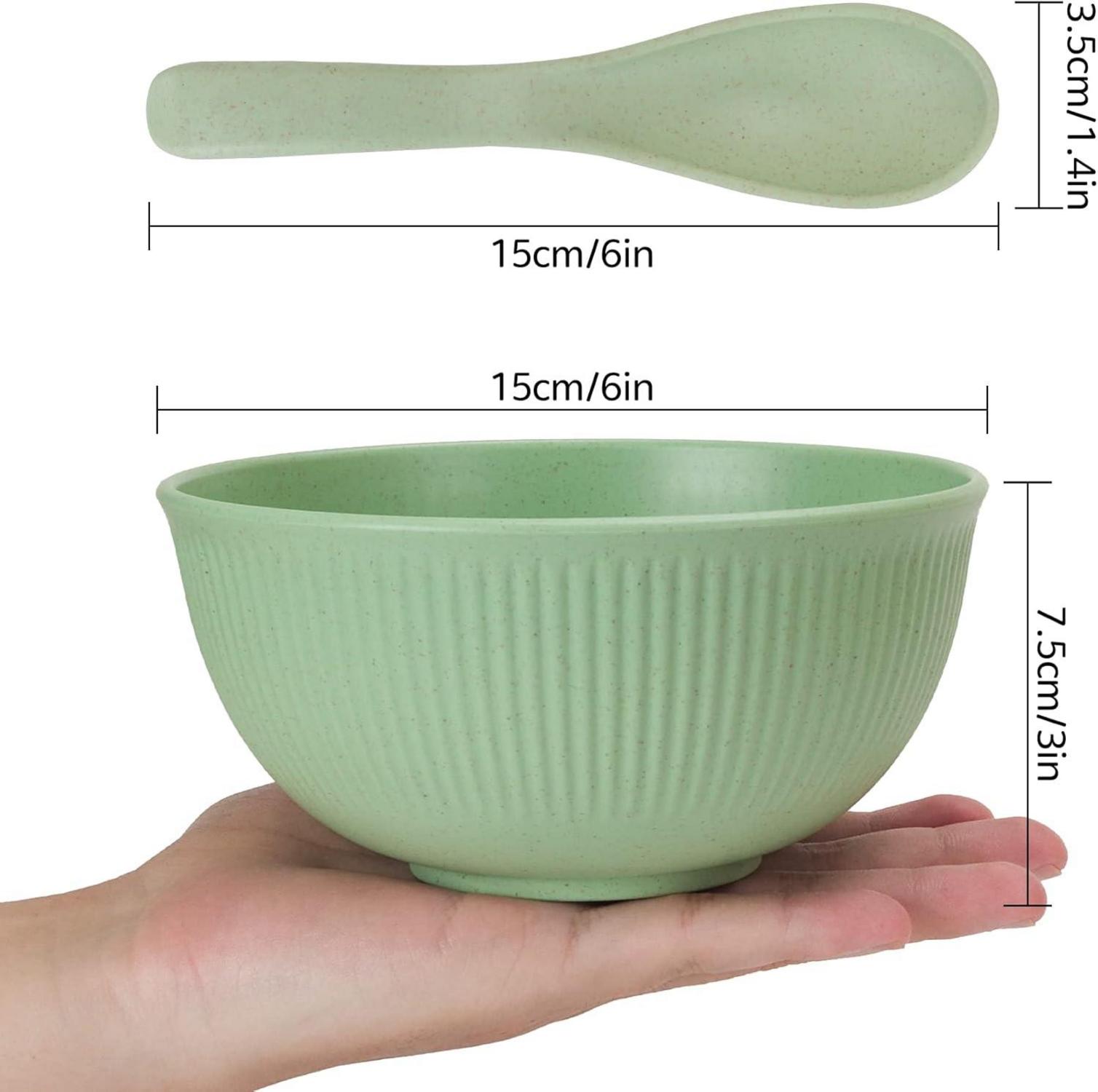 4er-Set Müslischalen und Löffel 26 OZ Kunststoffschale