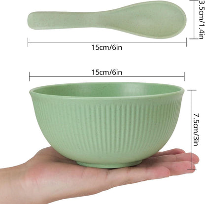 4er-Set Müslischalen und Löffel 26 OZ Kunststoffschale
