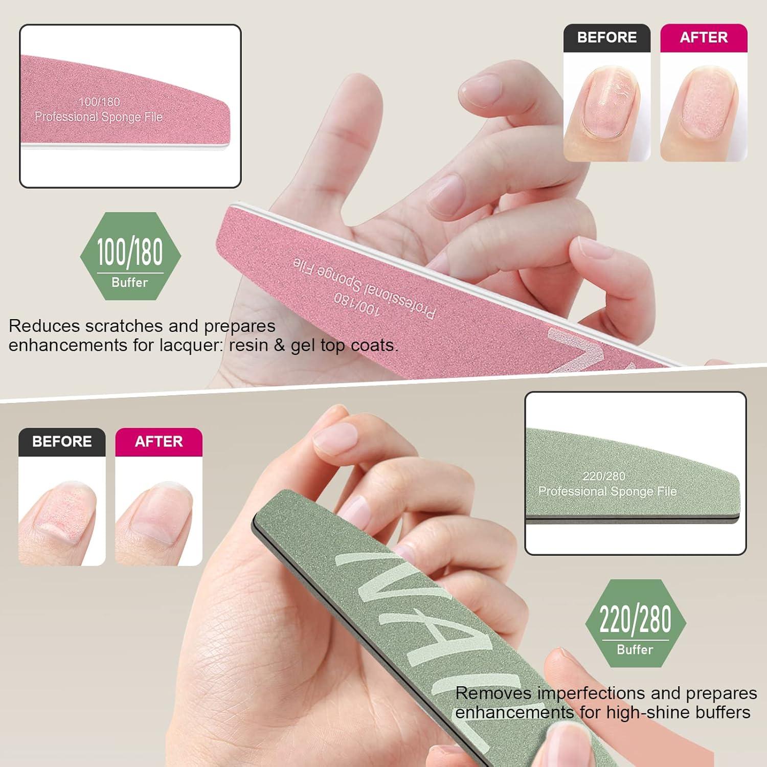 Nagelfeile Set 9-teilig für Gelnägel Acrylnägel Naturnägel Buffer-Polierer