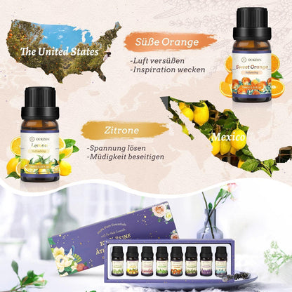 Ätherische Öle 8er Set 100% Rein Aroma