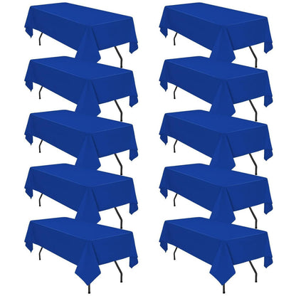 10x Rechteckige Tischdecke Blau – 152x259 cm – Waschbar & Wiederverwendbar