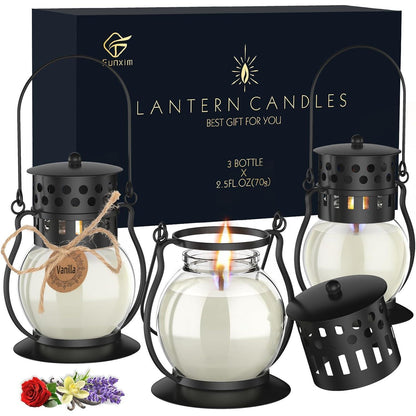 Duftkerzen geschenkset für Frauen mini Laternen 3 Stück