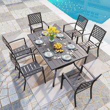 PHI VILLA Gartenmöbel Set für 6 Personen, Terrassentisch und