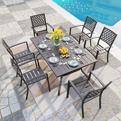 PHI VILLA Gartenmöbel Set für 6 Personen, Terrassentisch und