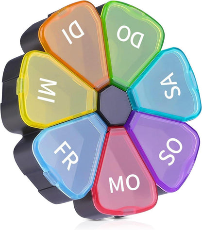 Pillendose 7 Tage Tablettenbox mit Großen Fächern für Unterwegs