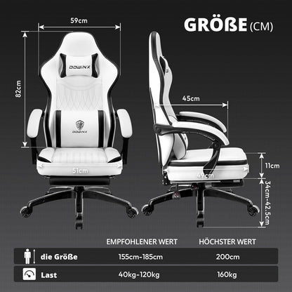 Ergonomischer Gaming Stuhl mit Massage und Lendenstütze